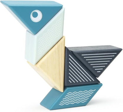6 Piece Tegu Travel Pal Magnetic Wooden Block Set, Whale