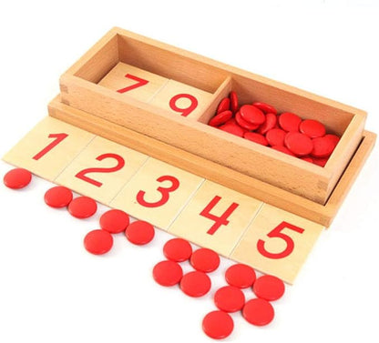 Montessori Cards and Counters Montessori Mathematics Material Montessori Toy for Toddler Preschool Early Learning Material