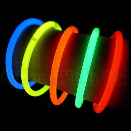 Glow Sticks Bulk Wholesale Bracelets, 1000 8” Assorted Glow Stick Glow Bracelets, Bright Colors, Glow 8-12 Hrs, Glow Party Favors Supplies, Sturdy Packaging, GlowWithUs Brand