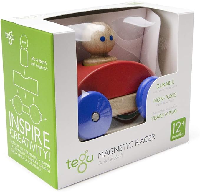 3 Piece Tegu Magnetic Racer Building Block Set, Poppy Big Top