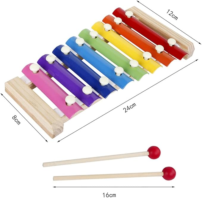 Children’s Xylophone, Best Holiday/Birthday DIY Gift Ideas for Mini Musicians,, Wooden Xylophone Toys with Child Safety mallets, Children’s Educational Musical Toys