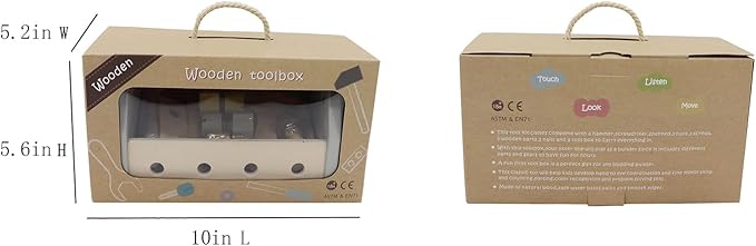 Montessori Wooden Tools Toddler Educational Construction Kids Toys Sets Play Box Preschool Play Tool（Blue）