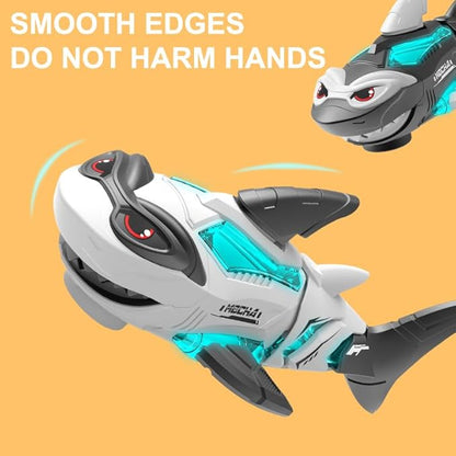 Electric RC Shark Fish Toys with Light & Spray Water Function for 0-3 Year olds Kid Boys Girls,Children's Toy forBathrooms,Christmas and Birthday Gift. (Black)