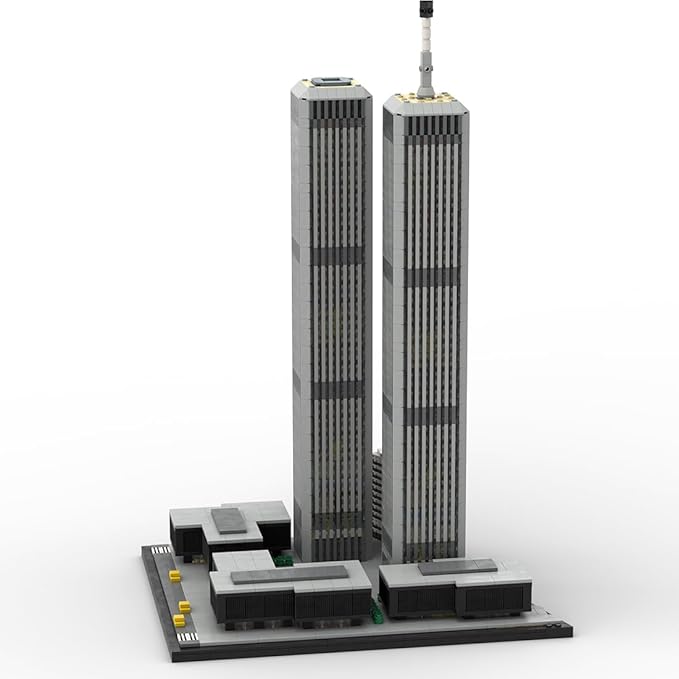 MOC-122768 World Trade Center Building Blocks Set, 1/1000 World Famous Architecture Landmark NY City Skyline Construction Toy for Adults, Designed by bru_bri_mocs, 4870PCS