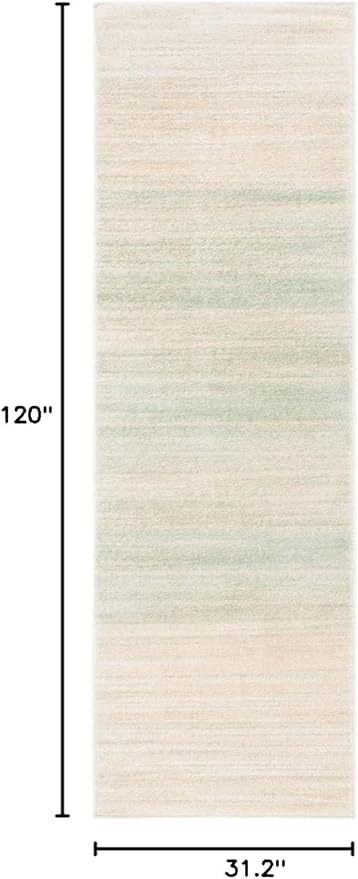 SAFAVIEH Adirondack Collection Runner Rug - 2'6" x 10', Green & Ivory, Modern Ombre Design, Non-Shedding & Easy Care, Ideal for High Traffic Areas in Living Room, Bedroom (ADR142Y)