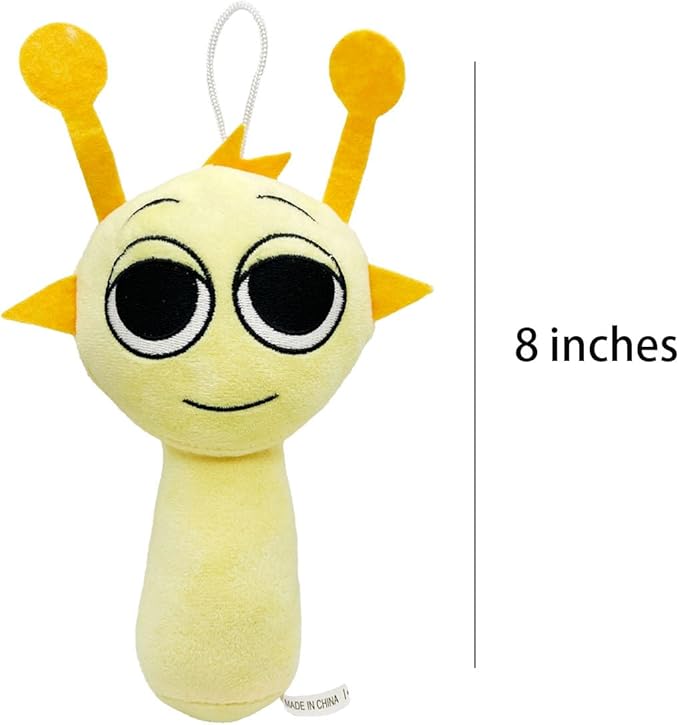 Sprunki Plush, Sprunk Soft and Funs Stuffed Toys，Soft Stuffed Animal Pillow Figure Doll Christmas Birthday Gifts for Adult Kids (Yellow)