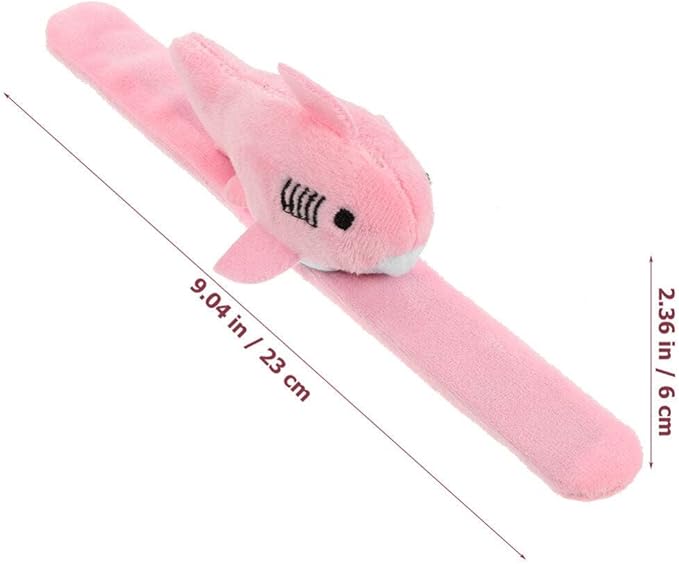 Abaodam 2pcs Shark Slap Bracelet Animal Slap Bracelets Plush Stuffed Animal Hugger Snap Wrist Band for Kids Birthday Party