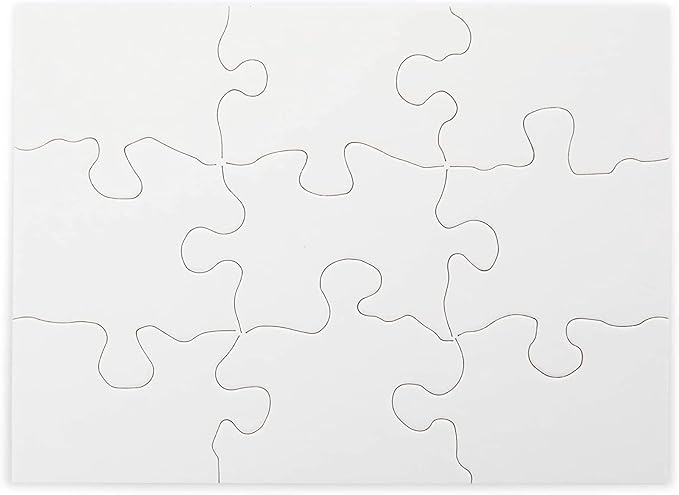 Bright Creations 24 Sheets Blank Puzzles to Draw On Bulk, 5.5 x 4 Inch Jigsaw Puzzle Pieces for DIY, Arts and Crafts Projects