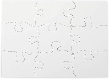 Bright Creations 24 Sheets Blank Puzzles to Draw On Bulk, 5.5 x 4 Inch Jigsaw Puzzle Pieces for DIY, Arts and Crafts Projects