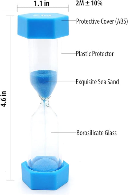 Kids U Shaped Toothbrush with 2 Minutes Sand Timer,Toddler Toothbrush for Childrens Whole Mouth Kid Toothbrushes (2-6 Year, Blue)