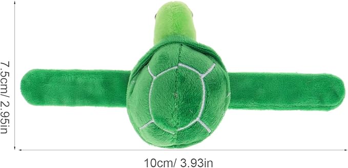 Plush Slap Bracelets Stuffed Animal Huggers Turtle Sea Animal Slap Bracelets Stuffed Ocean Theme Party Plush Fillers Party Favors Turtle Snap Bracelet, 10X7.5CM, Green