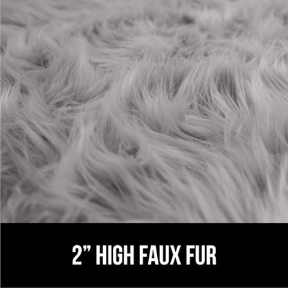 Gorilla Grip Fluffy Faux Fur Sheep Rug, Machine Washable Soft Furry Area Rugs, Rubber Backing, Plush Floor Carpets for Baby Nursery, Bedroom, Living Room Shag Carpet, Luxury Home Decor, 3x5, Gray