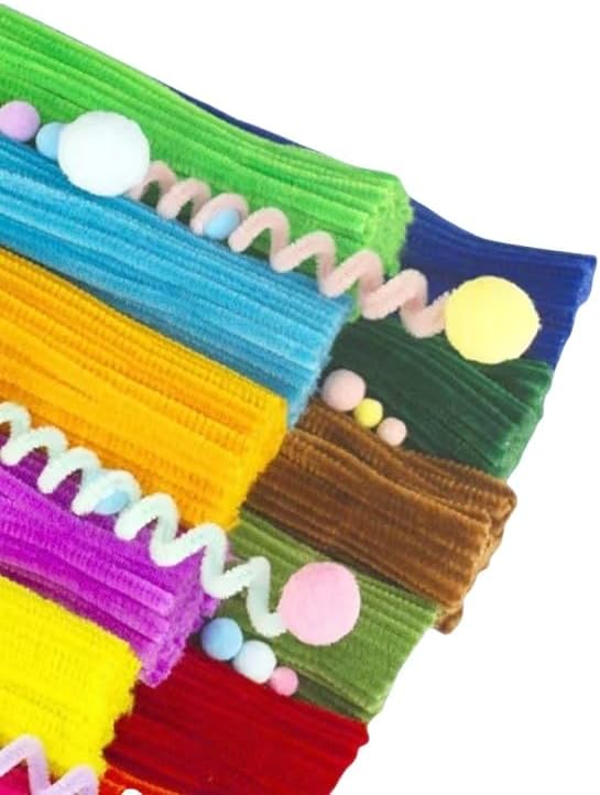 300 Pcs Thick Pipe Cleaners Craft Supplies 7 Assortment Pastel Macaron Color Chenille Stems for Art and Craft Projects Creative DIY Decorations (Light color-300pcs)