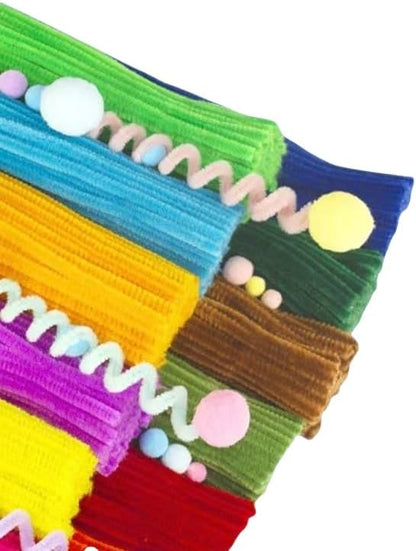 300 Pcs Thick Pipe Cleaners Craft Supplies 7 Assortment Pastel Macaron Color Chenille Stems for Art and Craft Projects Creative DIY Decorations (Light color-300pcs)