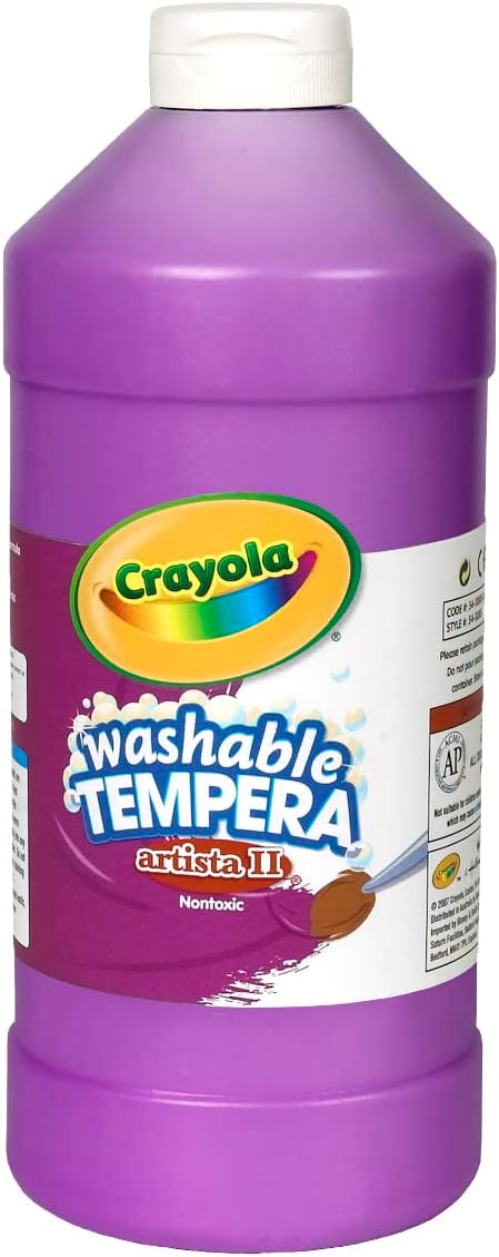 Crayola Washable Tempera Paint For Kids, Violet Paint, Classroom Supplies, Non Toxic, 32 Oz Squeeze Bottle