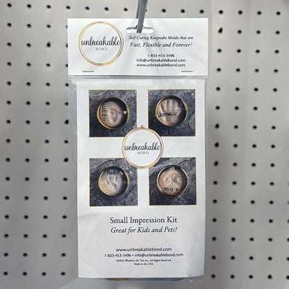 Unbreakable Bond Impression Kit, Self-Curing Keepsake Molds with Gold Display Tin, Two-Part Molding Putty, No Baking Required (Small)