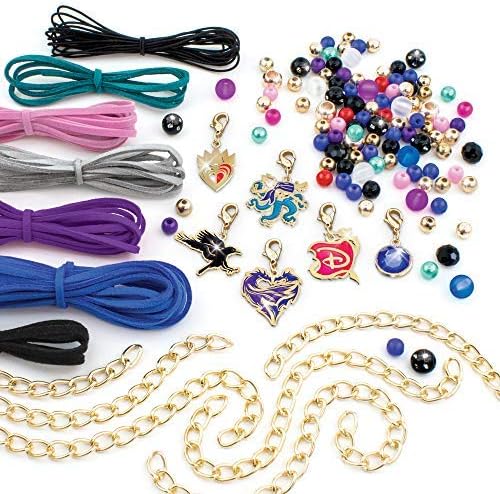 Make It Real Disney Descendants 3 Fierce Fashion Jewelry Kit - DIY Bead & Charm Bracelet Making Set, Includes Supplies, Beads, Charms, Descendants Book - Create 8 Bracelets, for Ages 8