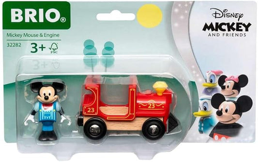BRIO Disney Mickey Mouse & Engine Train Set - Perfect Toy for Kids Age 3 Years and Up | Multicolor | Compatible with All BRIO Railway Toys | Develops Important Skills | Child Safe