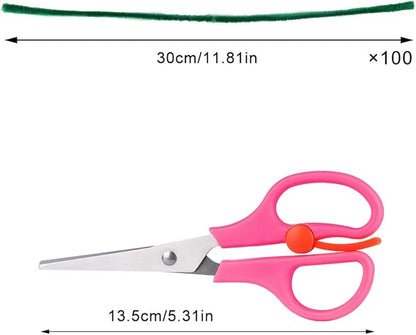 100Pcs Pipe Cleaners, Pipe Cleaners Craft, Creative Craft Pipe Cleaners for Festivals Flower Making, Chenille Stems Crafting Pipe Cleaners Supplies for Home DIY Decorations/Dark Green