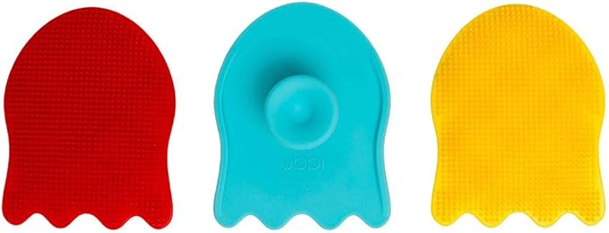 Ubbi Jellyfish Silicone Baby Bath Sponges, Baby Bathing and Care Essentials for Newborns, Baby Bath Brushes for Dry Skin and Cradle Cap, Set of 3