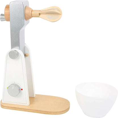 Small Foot Wooden Toys Wooden Mixer with Movable Upper Part and Stirring Bowl for Play Kitchens Designed for Children Ages 3+, Multi (10595)