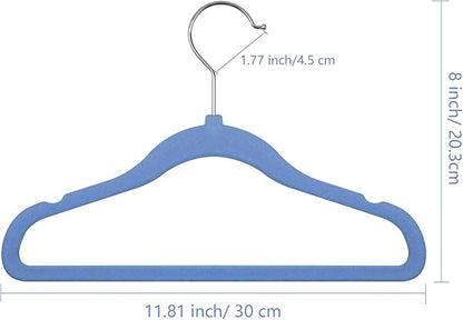 GoodtoU Kids Velvet Hangers,30 Pack Baby Hangers for Closet Non Slip Velvet Clothes Hangers Coat Hangers for Toddler Children Infant Hanger (Blue 30Pack)