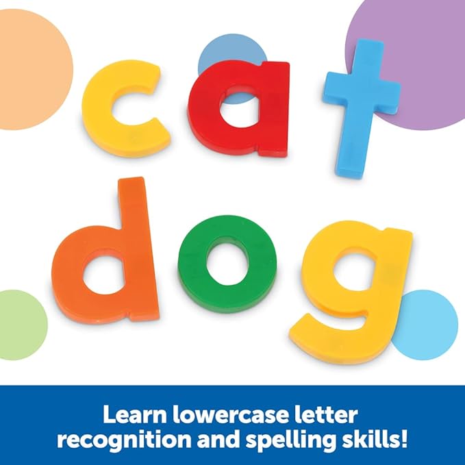 Learning Resources Jumbo Magnetic Lowercase Letters, Develops Letter and Color Recognition Skills, ABC for Kids, Alphabet, Educational Toys for Toddlers, Set of 40 Pieces, Ages 3+