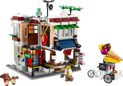 LEGO Creator 3 in 1 Downtown Noodle Shop House, Transforms from Noodle Shop to Bike Shop to Arcade, Modular Building Set, Toy Gift for Kids 8 Years and Up, 31131