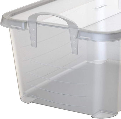 Life Story 6 Pack Light Duty Stackable Storage Bin, 55 Quart Home Organizer, Versatile Lightweight Locking Bins with Carrying Handles, Clear