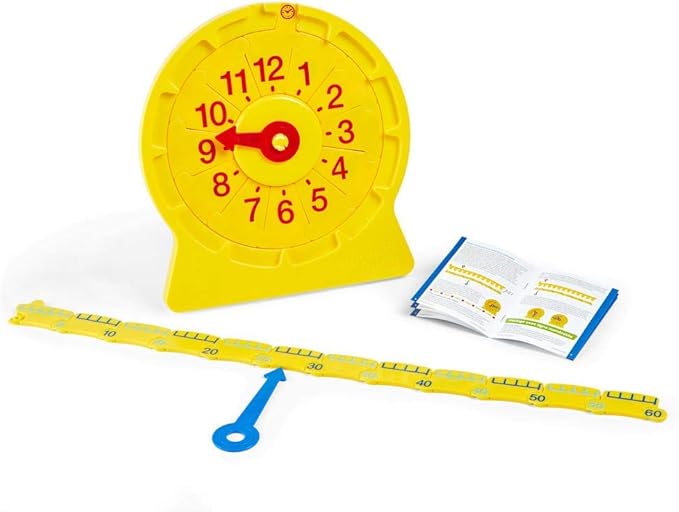 hand2mind NumberLine Clock, Telling Time Teaching Clock, Learn to Tell Time Clock, Analog Classroom Learning Clock, Teaching Time Math Manipulatives, Clocks for Kids Learning to Tell Time (Set of 25)