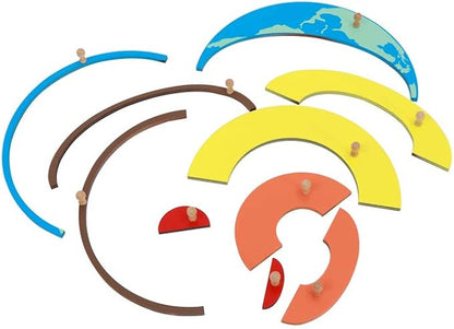 Montessori Earth Interior Panel Puzzle Early Childhood Education Geographical Aids Montessori Materials Earth Core Puzzle