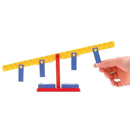 hand2mind Mini Student Number Balance Beam Classroom Kit, Student Math Balance, Balance Scale for Classroom, Math Manipulatives Middle School, Weighted Balance Scale for Kids Learning (Set of 15)