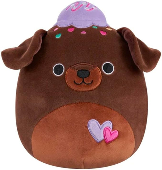 Squishmallows 2025 Original 8-Inch Valentine Squad Plush - Collectible Soft & Squishy Mini Stuffed Animal Toy - Add to Your Squad - Gift for Kids, Girls & Boys (Rico Chocolate Brownie Dog)