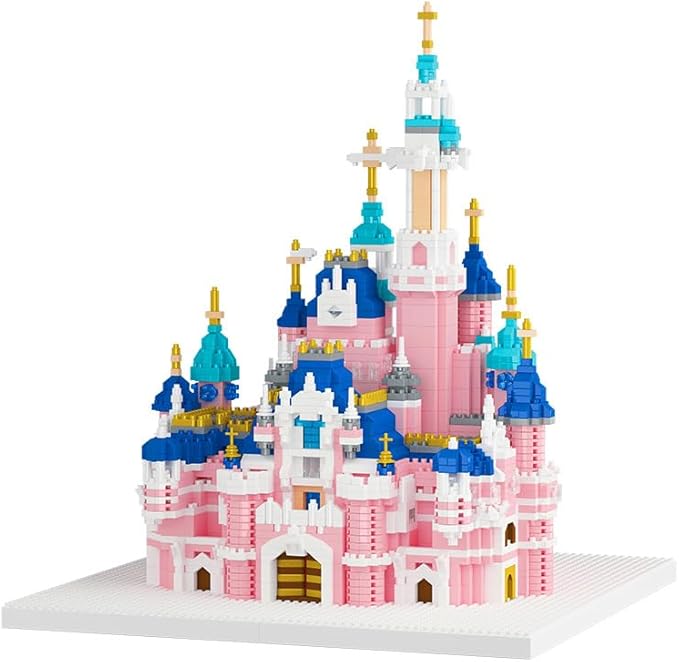 Pink Castle Mini Micro Building Blocks Set Perfect for Girls Age 8-12 Includes Building Blocks SETS ARCHITECTURE, HOME ALONE Building Blocks SET,Architecture Building Blocks sets(3600PCS)
