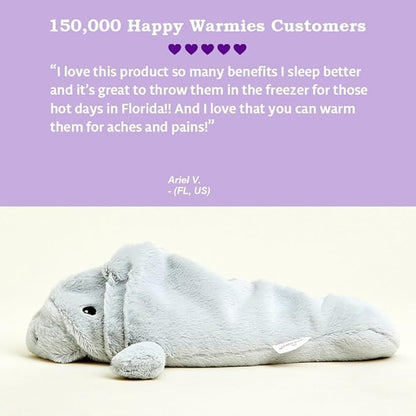 warmies Microwavable & Weighted Stuffed Animals, Manatee - Heated Stuffed Animal Plushie for Warmth & Comfort - Cute Soft Plush Toys for Adults & Children (Boys, Girls, Babies & Toddlers)