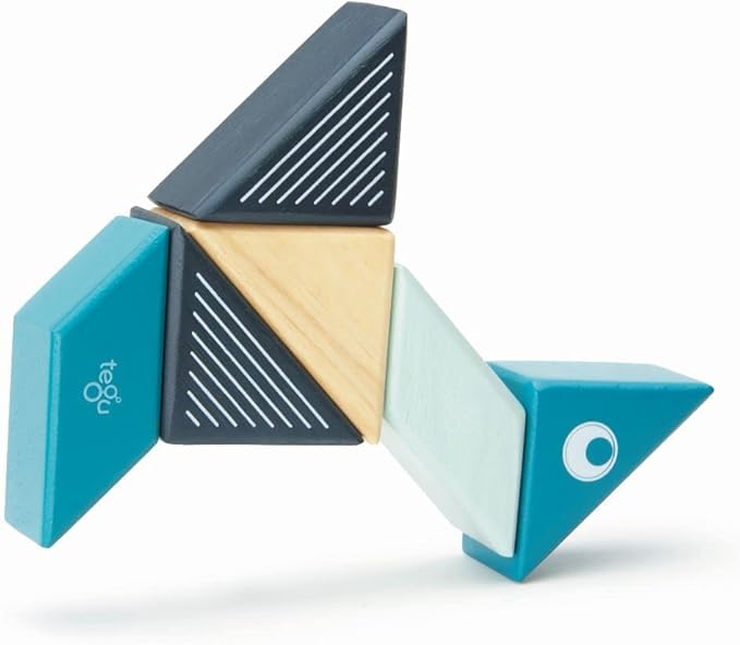 6 Piece Tegu Travel Pal Magnetic Wooden Block Set, Whale