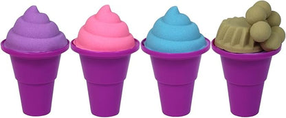 FYZ Brothers Play Sand Kit, Ice Cream Sand Toys, 3lbs Color Sand, 25Pcs Sandbox Sand Kit Beach Toys for Girls Boys - Kitchen Molds Tools Toys