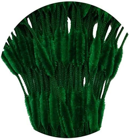 Pack of 100 Pipe Cleaners Fuzzy Bumpy Chenille Stems for Creative Handmade DIY Art Craft (Blackish Green)