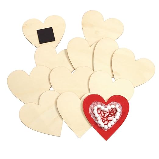 Colorations® Decorate Your Own Wood Magnetic Hearts, Decorate & Gift to Friends and Family, Ready to Decorate Craft, Personalize & Create Unique Designs, Kids Craft, Craft for Children