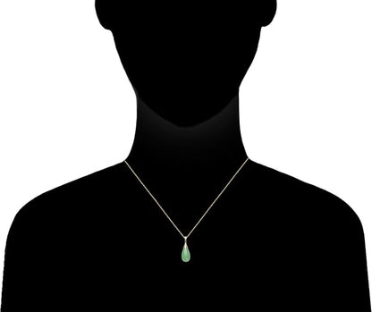 Natural Jade Necklace Pendant in 10K Gold