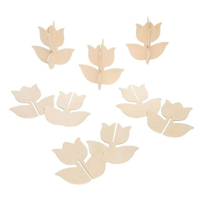Colorations® Decorate Your Own Wooden Tulips, Set of 12, Unique and Personalize Each Design, Kids Craft, Ready to Decorate Crafts, Personalization, DYO, DIY, Kids Craft, Craft for Children