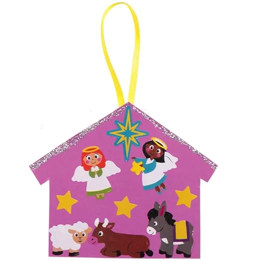 Baker Ross AX576 Nativity Sticker Rolls - Pack of 600, Kids Stickers, Ideal for Christmas Arts and Crafts Projects, Great for Card Making and Scrapbooking