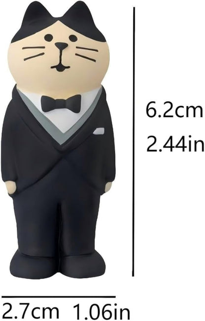 Wedding Cat Figurines Set - Mini Groom and Bride Cats, Adorable Wedding Gifts for Cat Lovers, Wedding Anniversary Cake Topper Decoration, Resin Cat Statues Table Décor