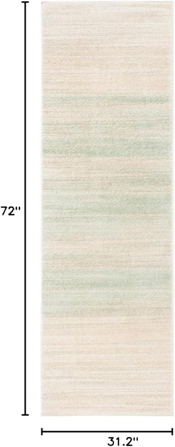 SAFAVIEH Adirondack Collection Runner Rug - 2'6" x 6', Green & Ivory, Modern Ombre Design, Non-Shedding & Easy Care, Ideal for High Traffic Areas in Living Room, Bedroom (ADR142Y)