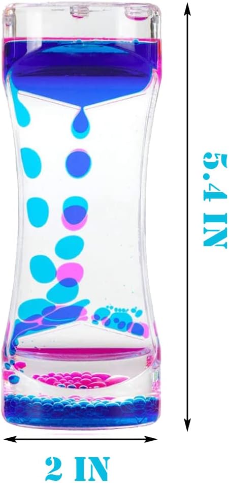 Oneshow Liquid Motion Bubbler Timer Colorful Oil Hourglass Liquid Sensory Toys Activity Fidget Toy Calm Stress Relief Desk Toys Desk Decor for Adults and Teenager Fidget Water Timers 3 Pack