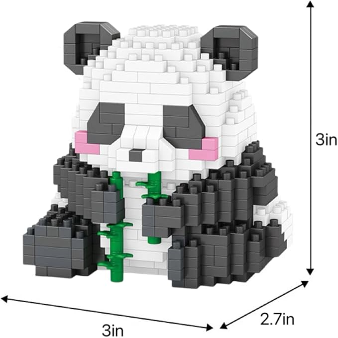 Micro Building Blocks Bamboo Panda Children's Building Blocks Toys Adult Building Blocks Set Suitable for Various Life Surprise Gifts - Mini Panda Consists of (484 Pieces) Bricks
