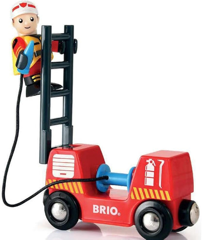 BRIO 33815 Rescue Firefighter Set | 18 Piece Train Toy Set with Fire Truck and Accessories | Kid-Friendly Wooden Tracks | Ideal for Toddlers Aged 3 and Up
