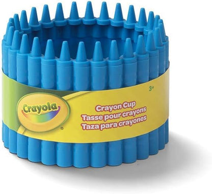Crayola Crayon Cup for Kids - Colorful Pen, Pencil and Crayon Holder for Creative Kids Desk Organization - Cerulean, Suitable for Kids 3.5 Years and Up