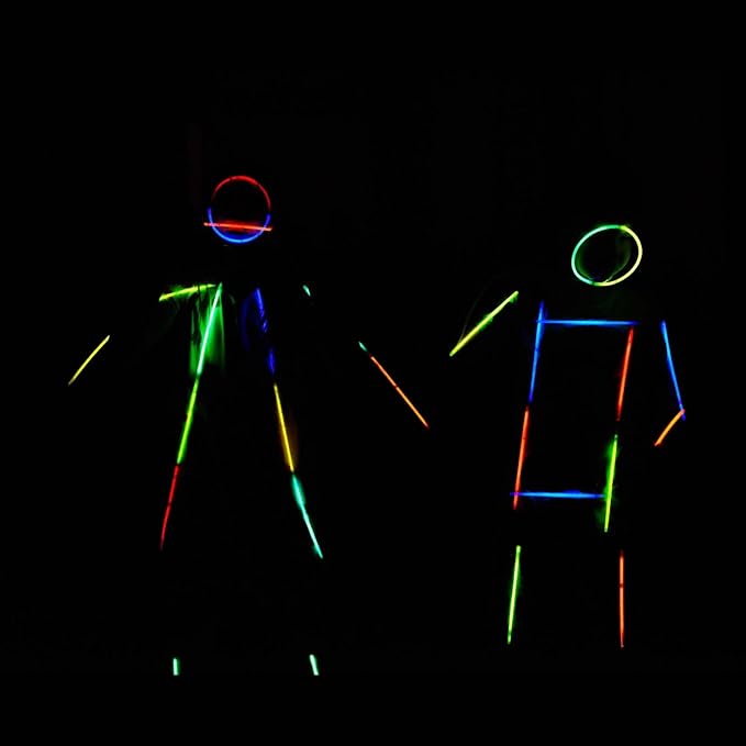 100PCS Glow Sticks Bulk Party Pack, Halloween Glow Sticks For Kids Camping, Glow In The Dark Sticks,8” Glow Party Supplies Bracelets