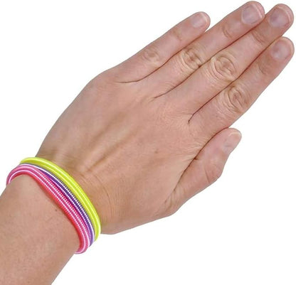 ArtCreativity Spring Bracelets - Pack of 12 Elastic Plastic Wristbands in Assorted Neon Colors - Fun Party Favor, Carnival Prize - Amazing Gift for kids, adults